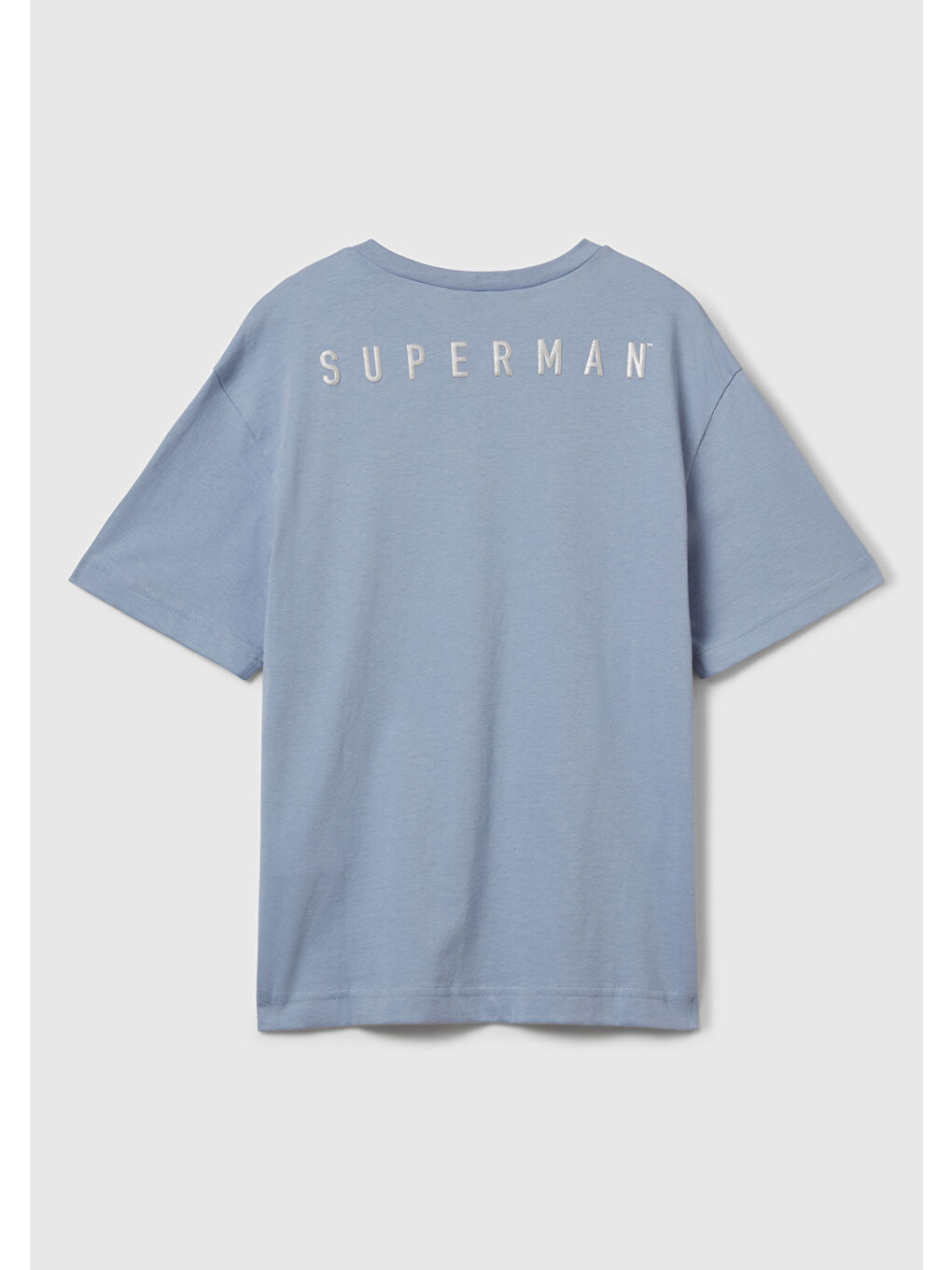 Erkek Çocuk Mavi Superman Baskılı Logo Etiketli T-shirt-1