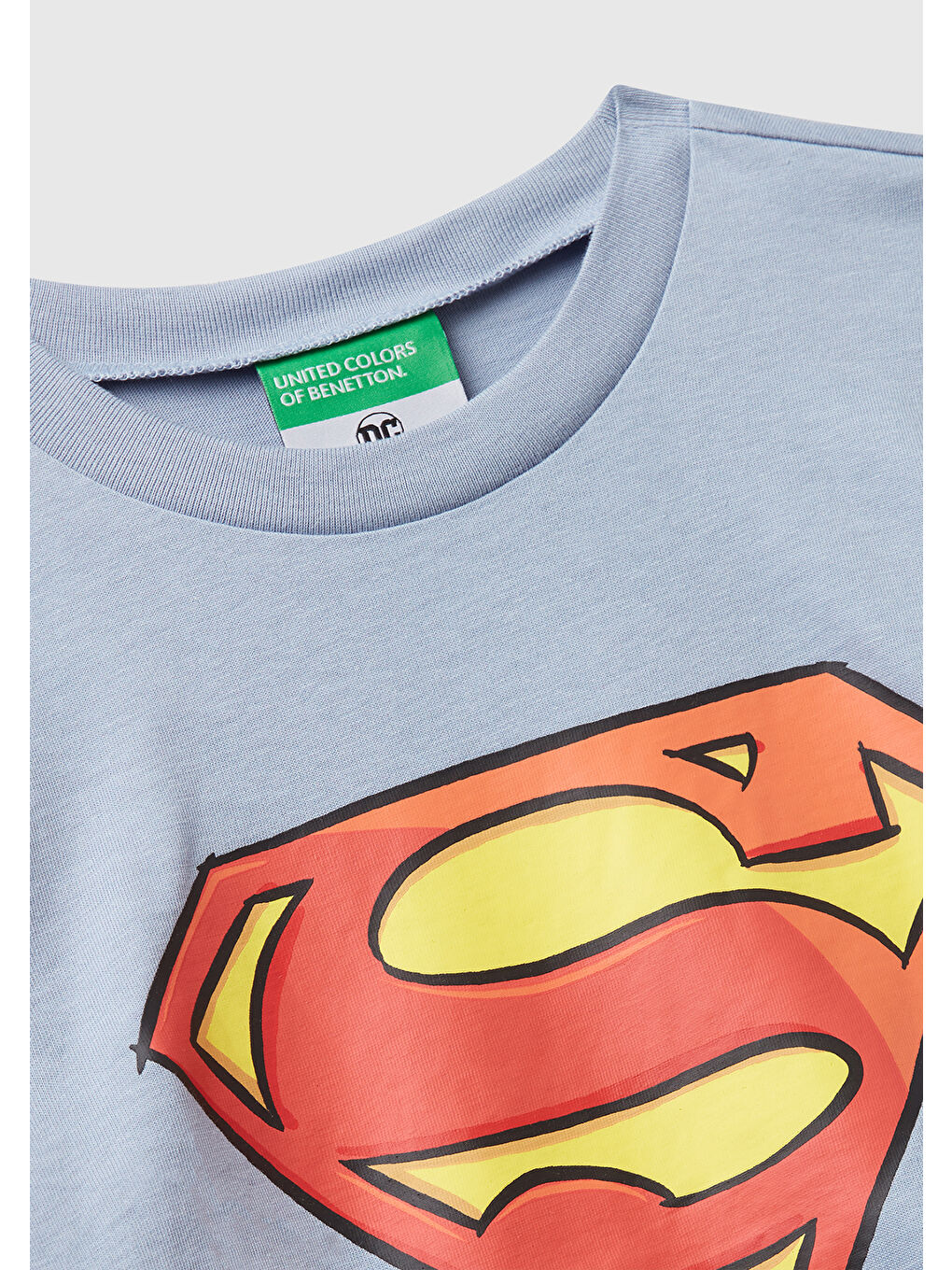Erkek Çocuk Mavi Önü ve Arkası Superman Baskılı Logo Etiketli Jarse T-shirt-2