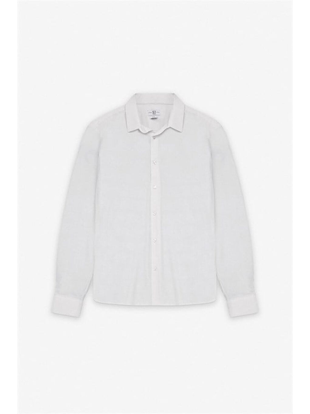 Beyaz Slim Klasik Yaka Düz Casual Gömlek-4