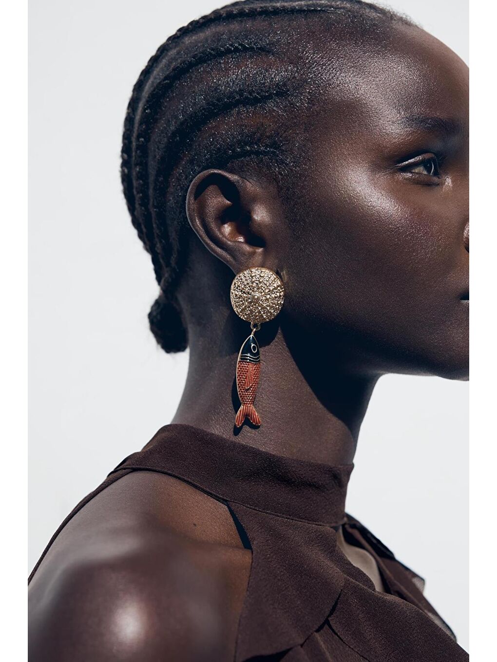 Sarı Balık Sallantılı Kadın Küpe-6