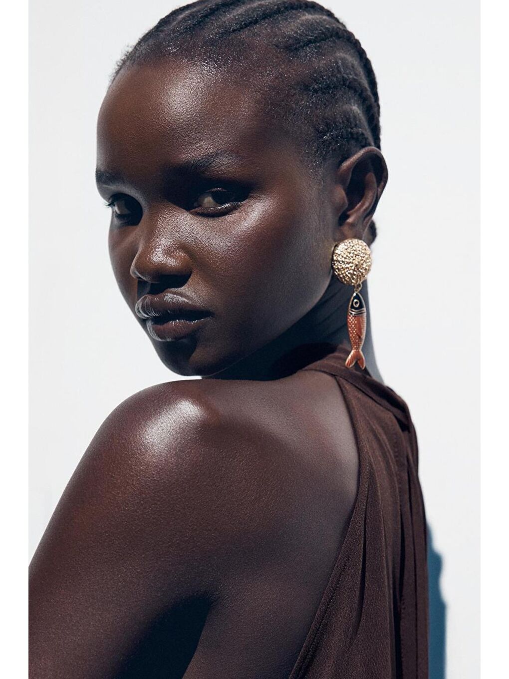 Sarı Balık Sallantılı Kadın Küpe-7