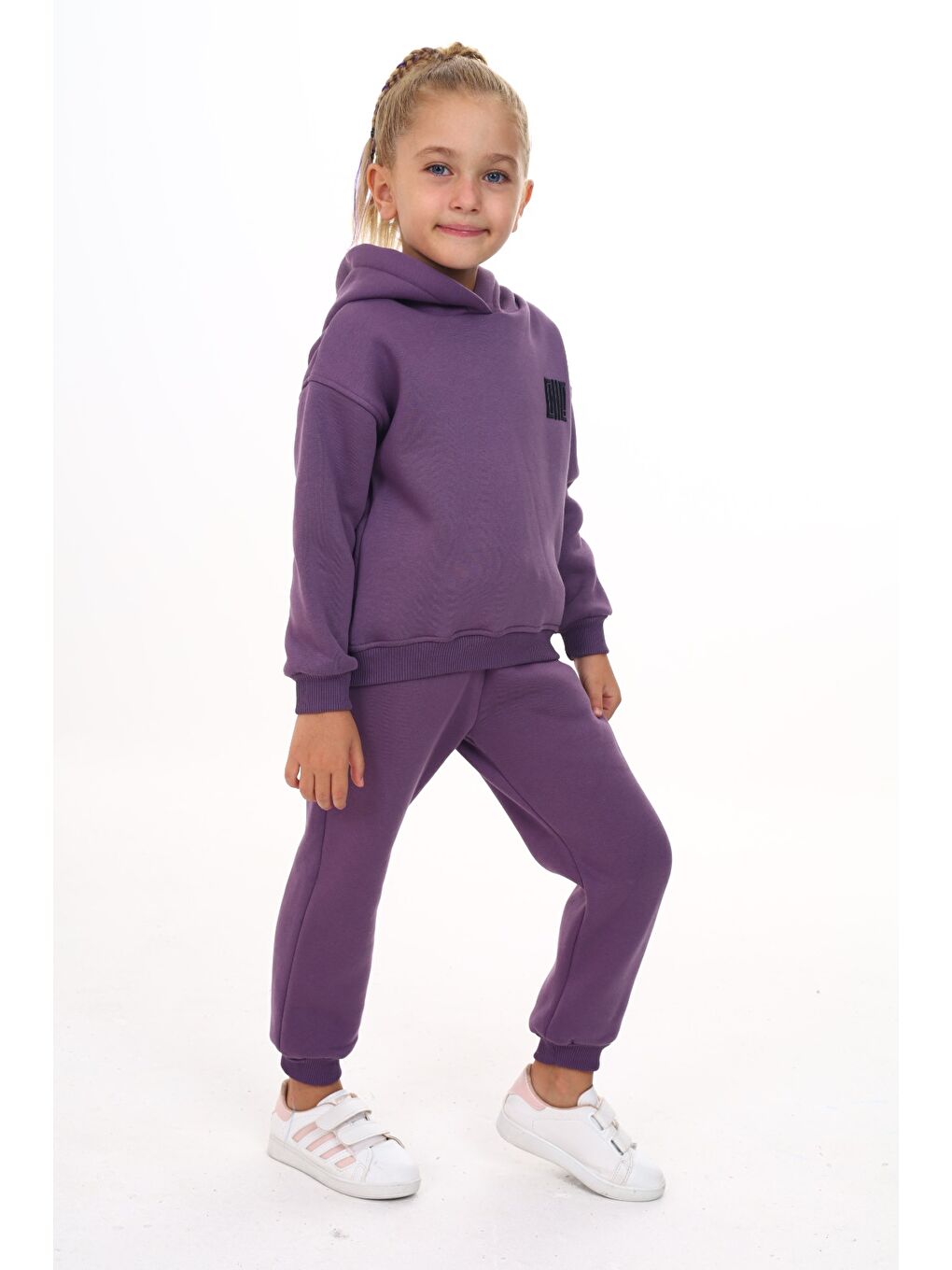 Mor Kız Çocuk Nakışlı Eşofman Takım-2