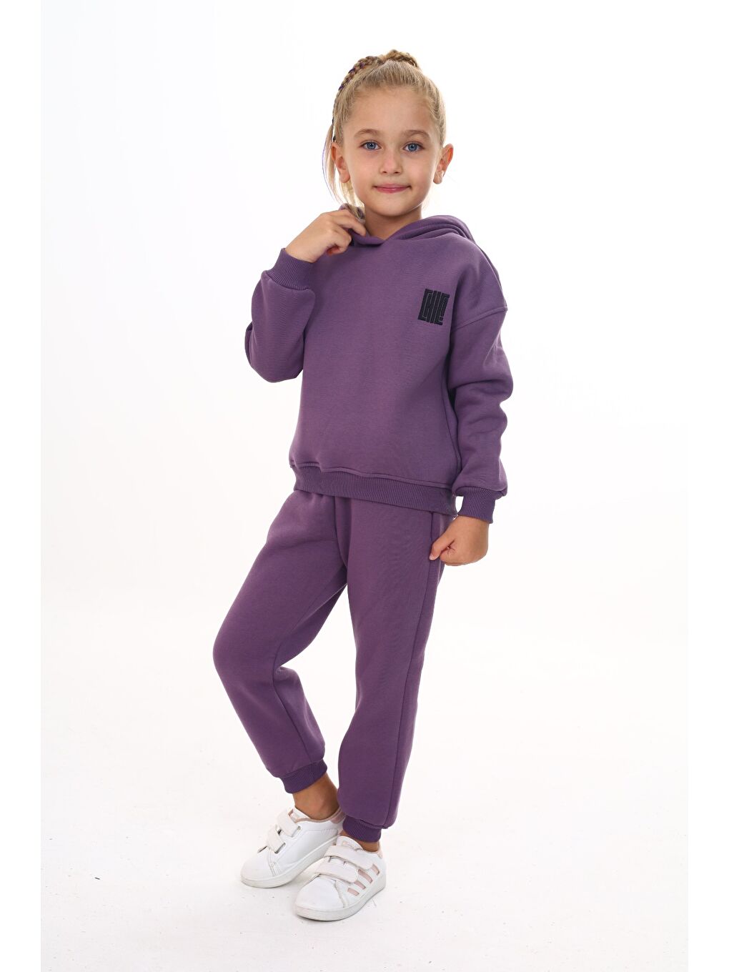 Mor Kız Çocuk Nakışlı Eşofman Takım-3
