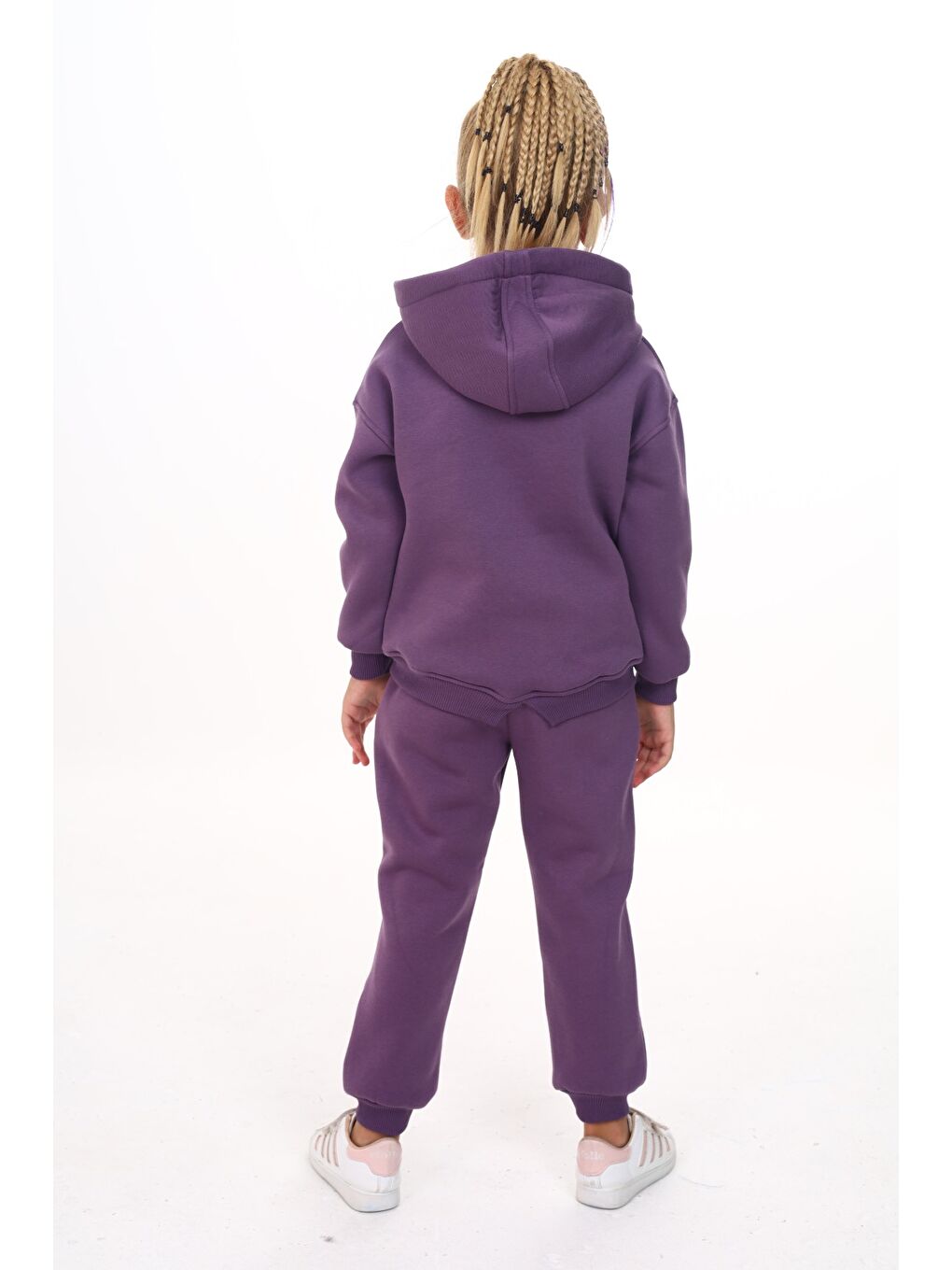 Mor Kız Çocuk Nakışlı Eşofman Takım-4