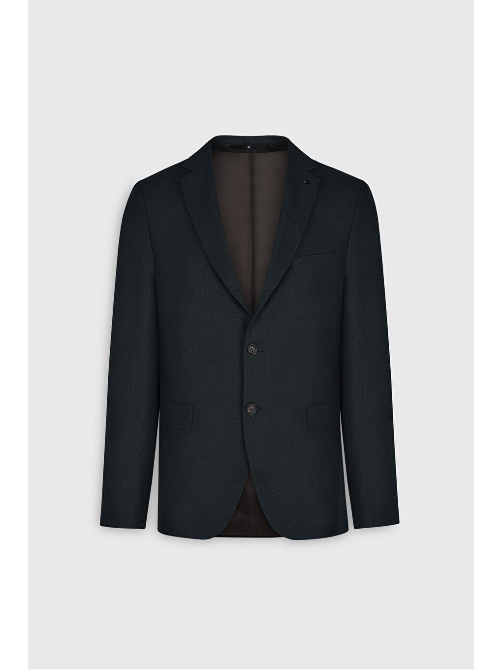 Erkek Yeşil Slim Fit Dar Kesim Mono Yaka Desenli Yünlü Ceket-10