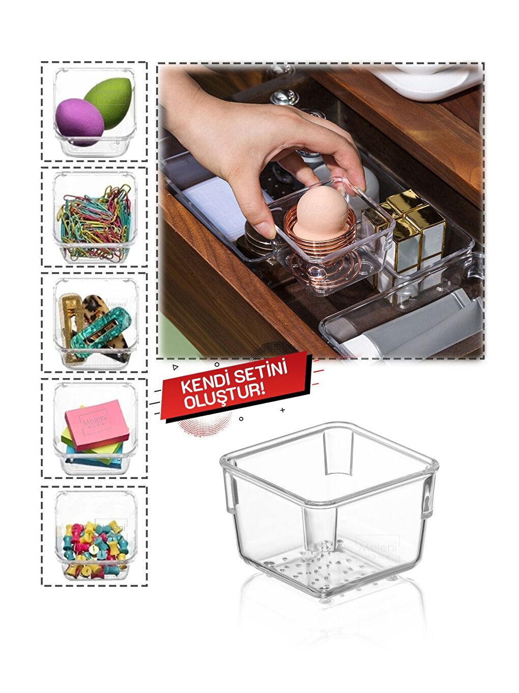 Modüler Çekmece Içi Düzenleyici  Makyaj Takı Düzenleyici Ofis Masaüstü Organizer 7 5 Cm-1