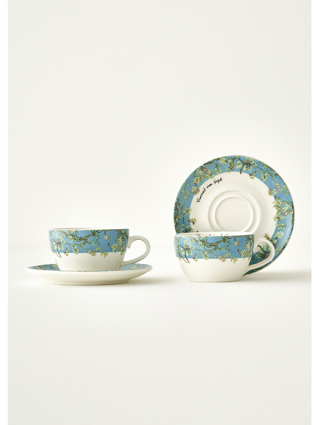 Van Gogh Almond Blossom 2'li Çay Fincanı Seti Turkuaz (270 Cc)-3