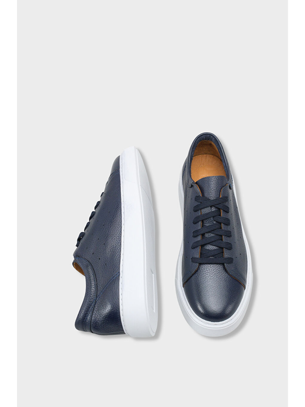 Lacivert Chaim Hakiki Deri Erkek Günlük Spor Ayakkabı Sneaker-4