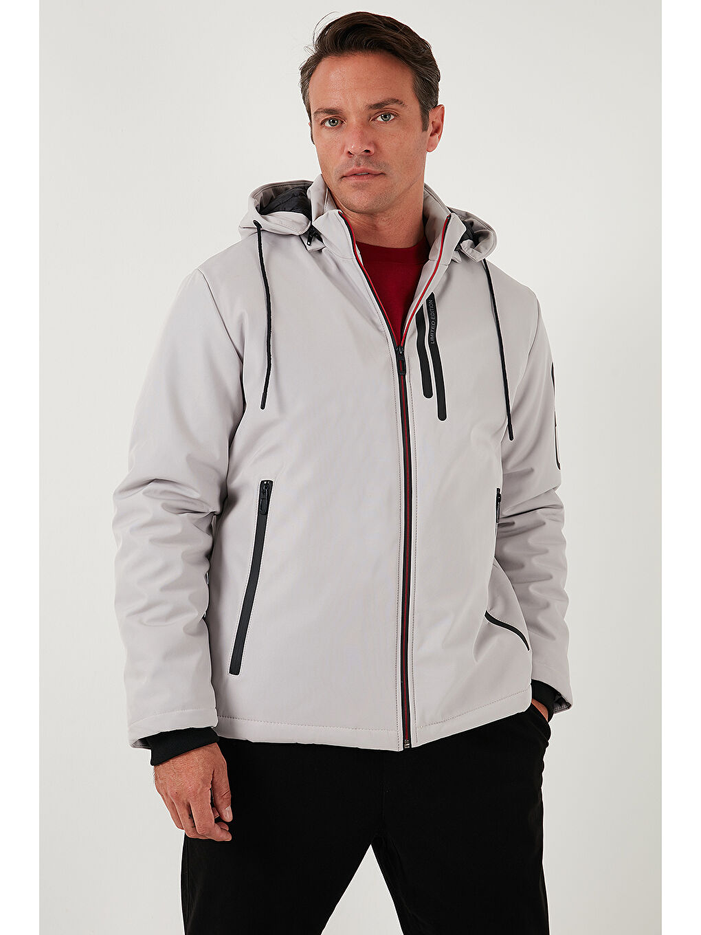 Bej Regular Fit Çıkarılabilir Kapüşonlu Cepli Erkek Mont 497ALBERT