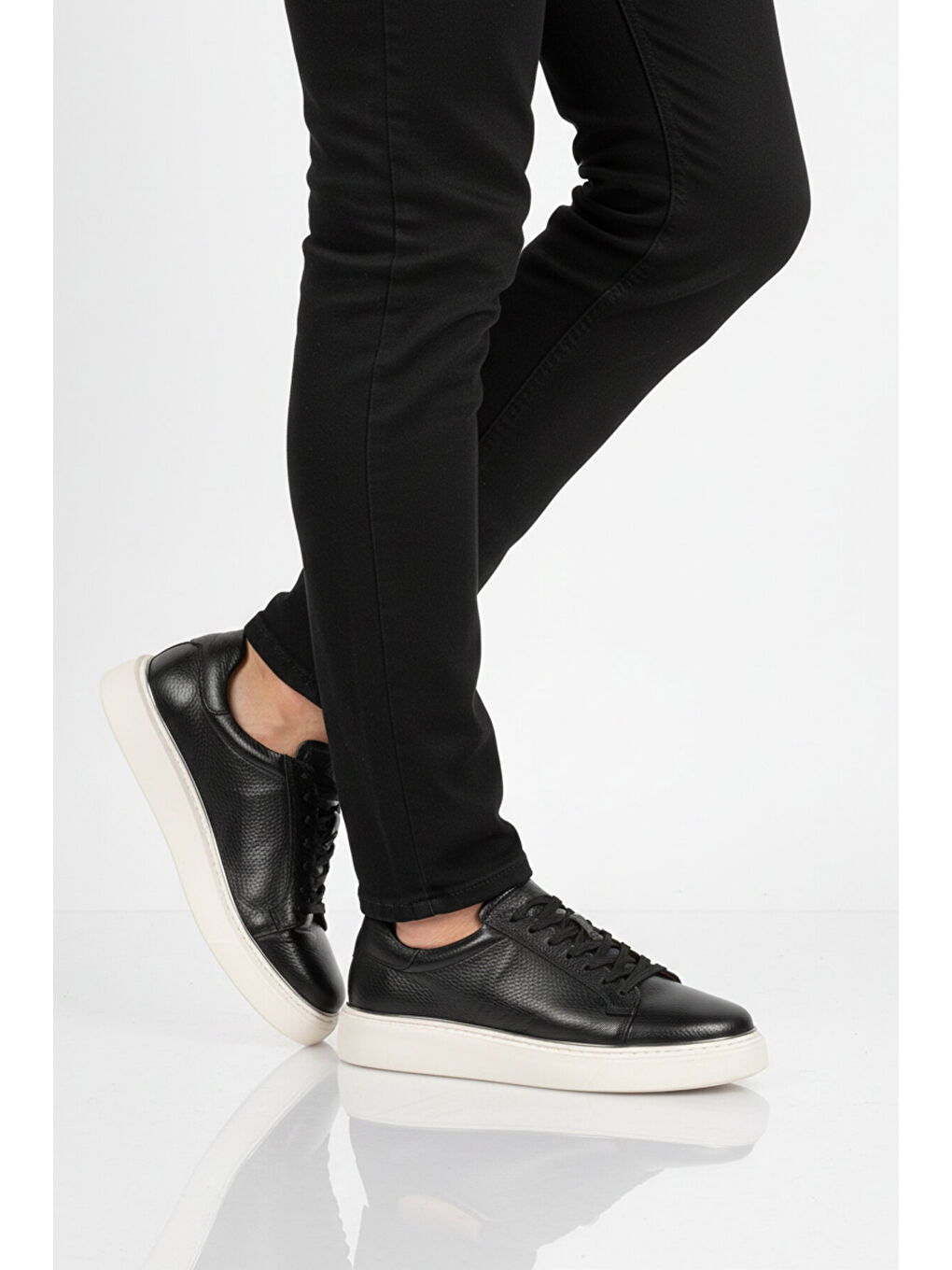 Premium Siyah Hakiki Deri Erkek Casual Ayakkabı 2689 M