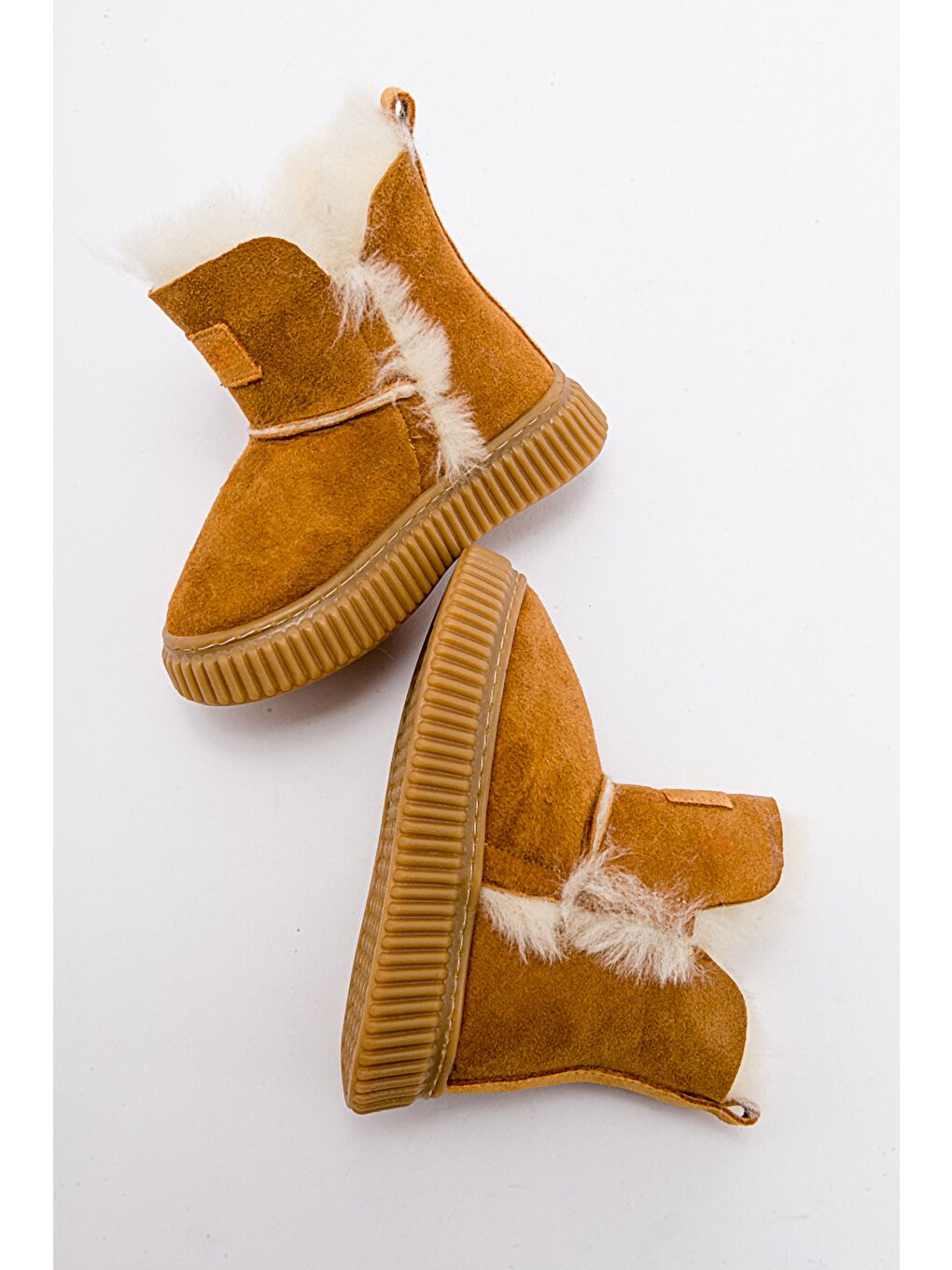 Sarı Kız Çocuk Hakiki Deri Hakiki Kürklü Suya Dayanıklı Bot-3