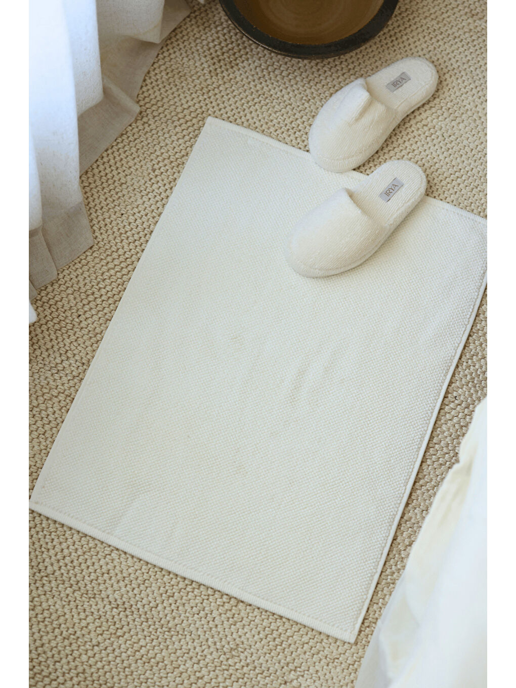 Velluna Tekli Havlu Banyo Paspası 50x80 cm Ekru