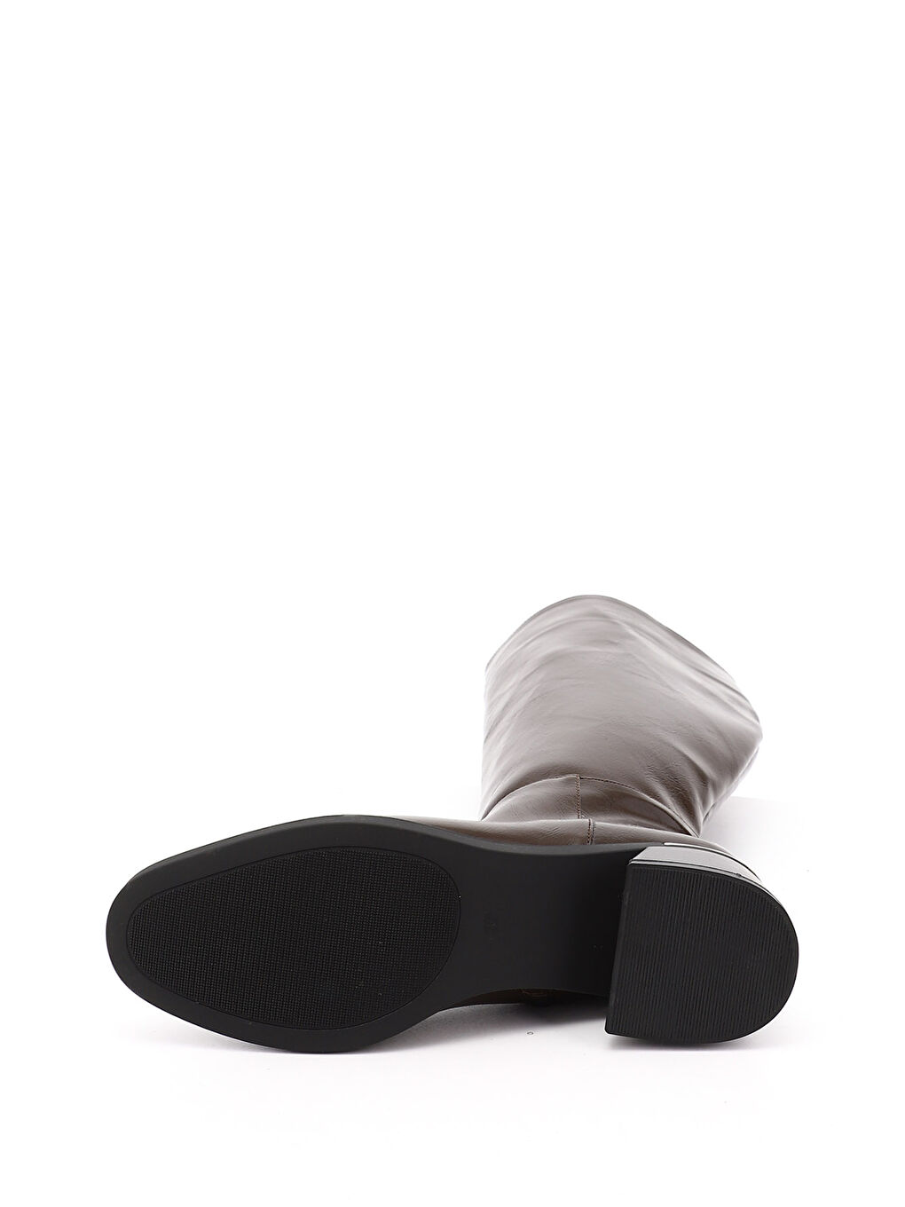 Kahverengi Kadın ÇİKOLATA KAHVE Fermuarlı Kalın Topuklu Çizme-3