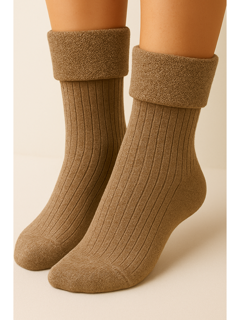 Kız Çocuk Havlu Çorap Kahverengi