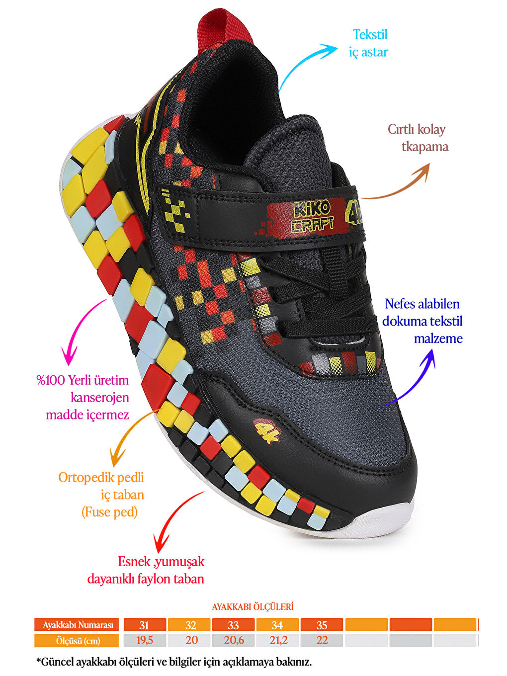 Siyah Jenks Craft Cırtlı Erkek Çocuk Spor Ayakkabı-1