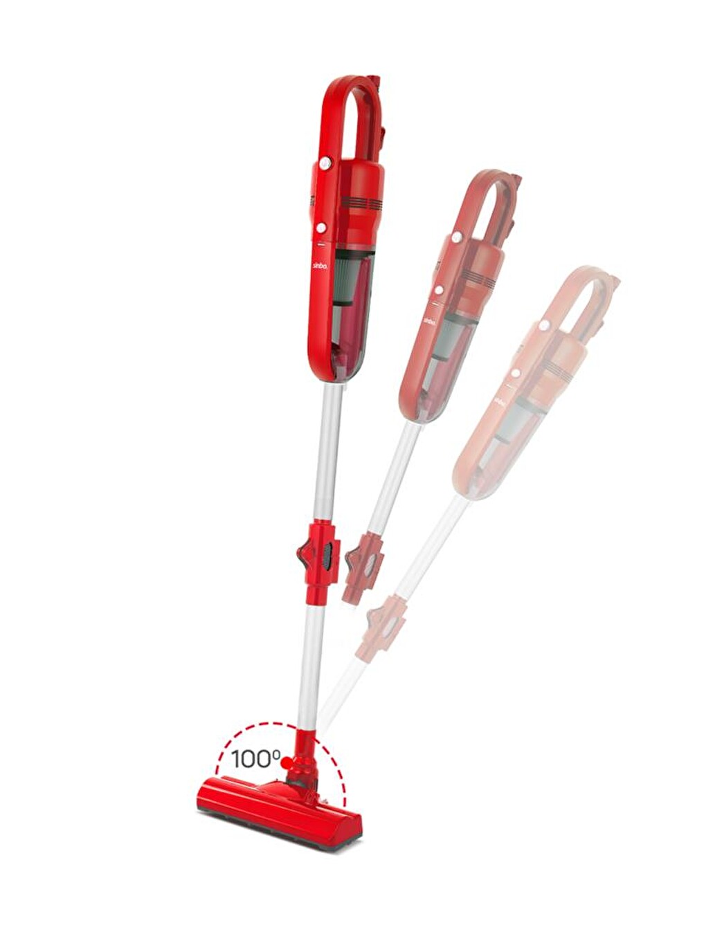 SVC-8625 Kırmızı Dikey Elektrikli Süpürge Katlanır Borulu, El Süpürgesi, 800 ml Toz Hazneli-7