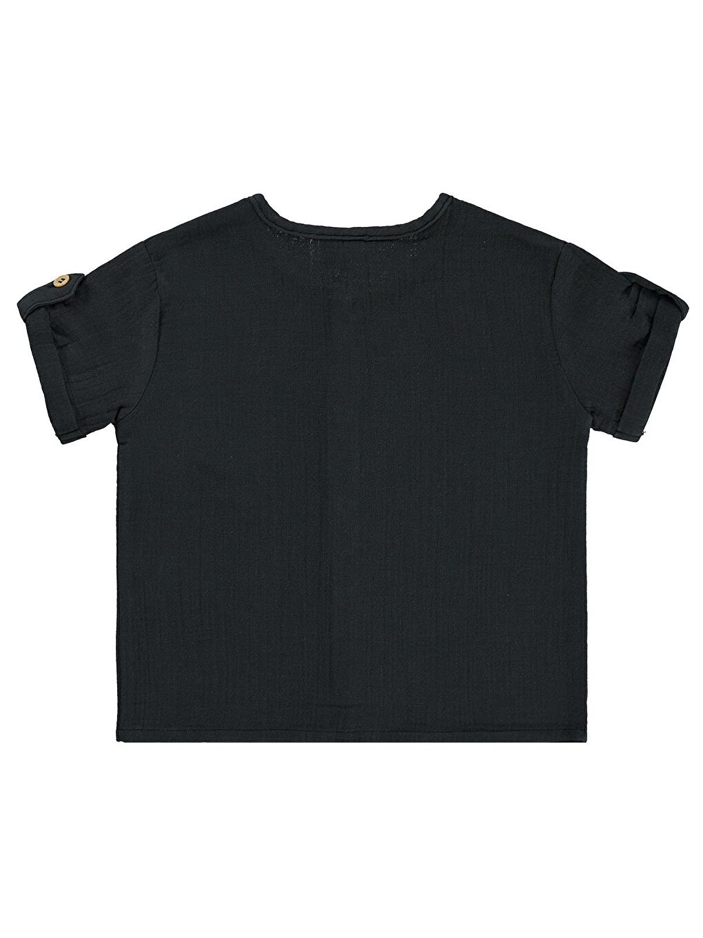 Antrasit Baby Müslin Kısa Kol 6-18 Ay Gömlek - Gri 18-24 Ay-1