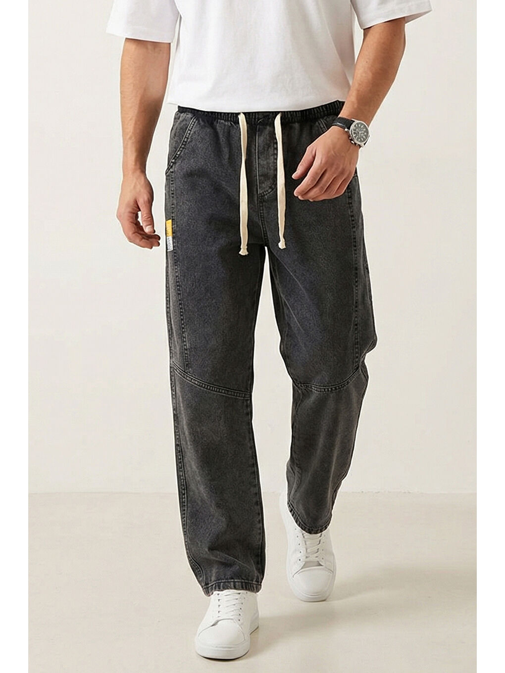 Erkek Rahat Kesim Baggy Jean Pantolon 30074 - Antrasit-3