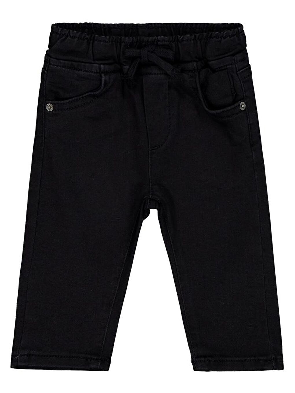 Siyah Bebek Bağcıklı 6-18 Ay Pantolon-1
