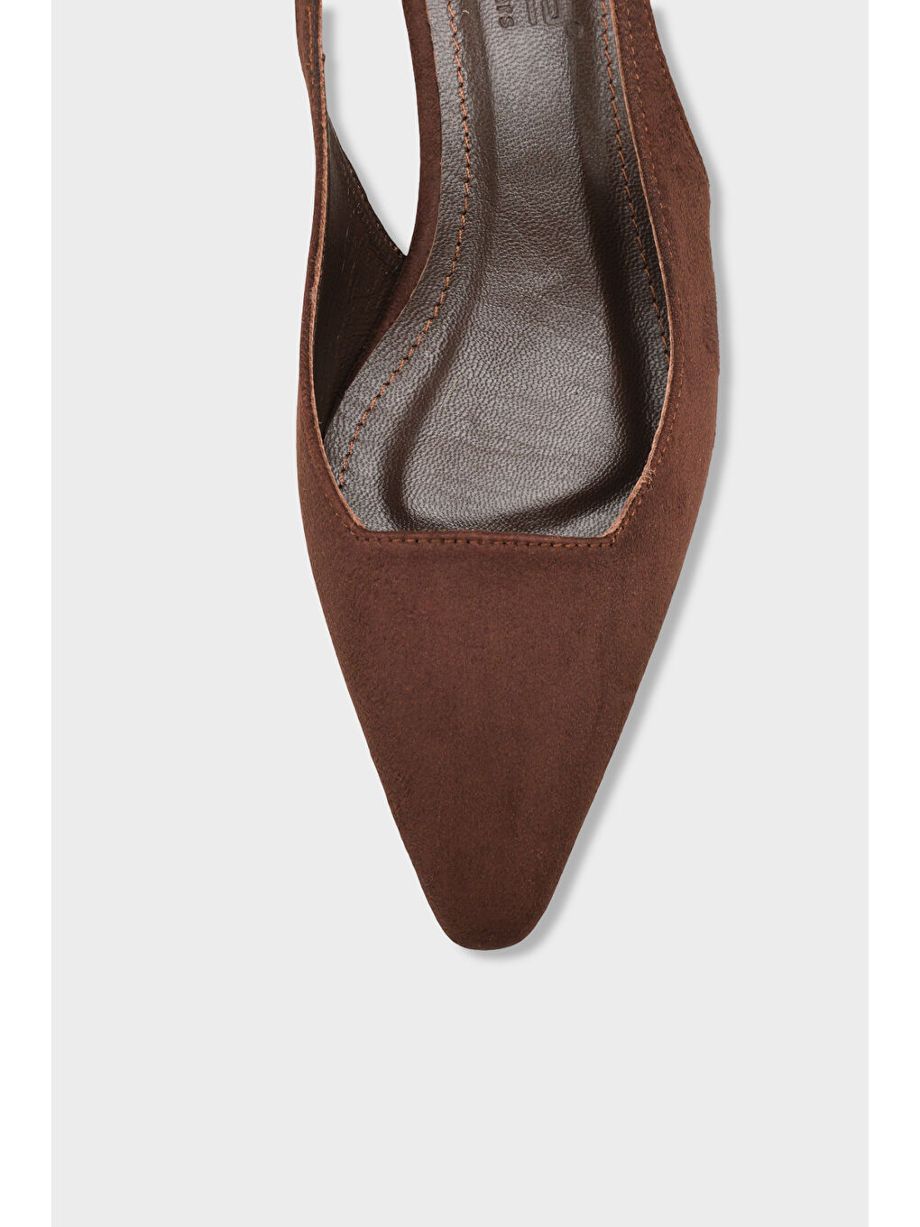 Kahverengi Ricki Hakiki Deri Astarlı Sivri Burunlu Orta Topuklu Arkası Açık Kadın Ayakkabı-2