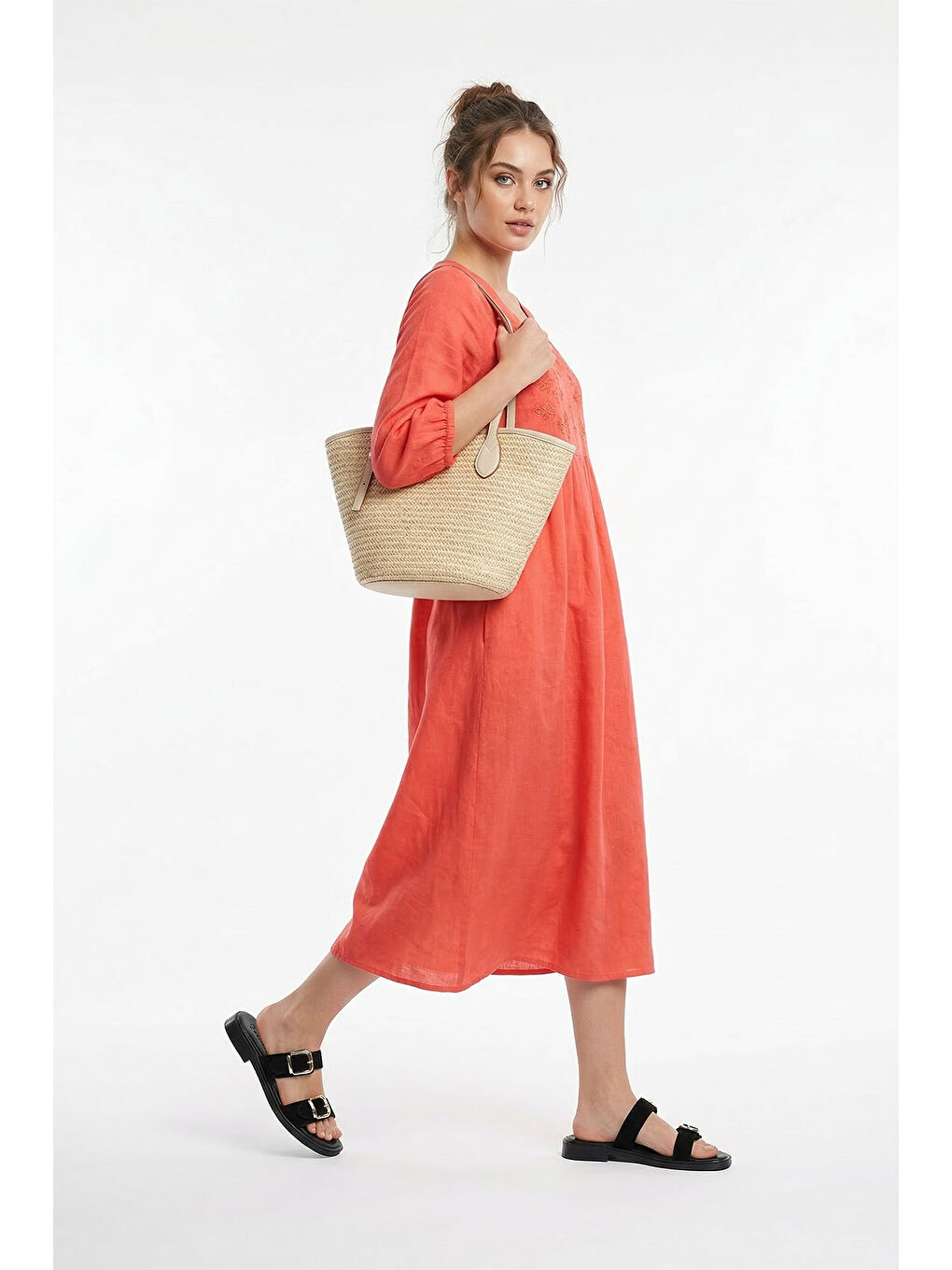 Siyah Kadın SİYAH MELANJ Tokalı Günlük Terlik-2