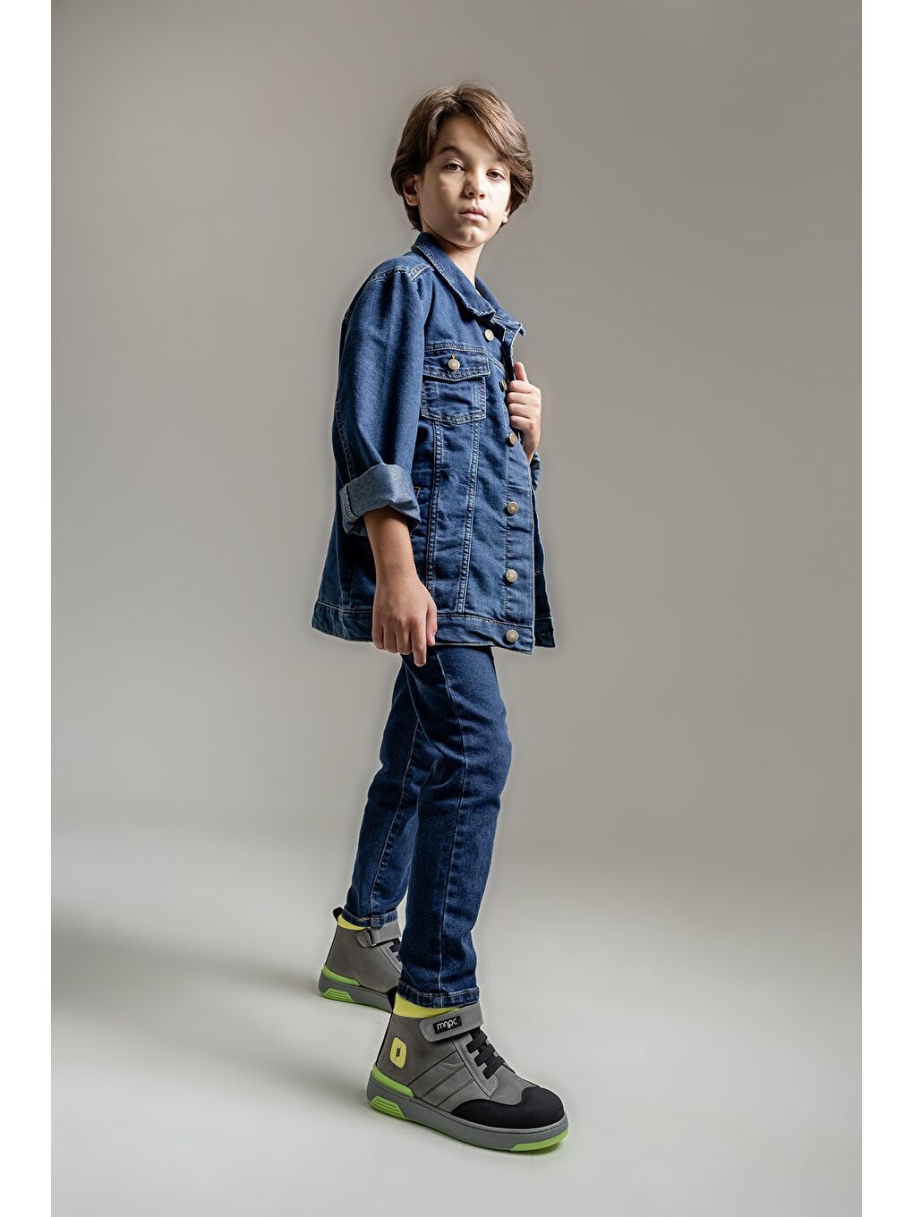 Erkek Çocuk Gri Hakiki Deri Anatomik Günlük Bot-1