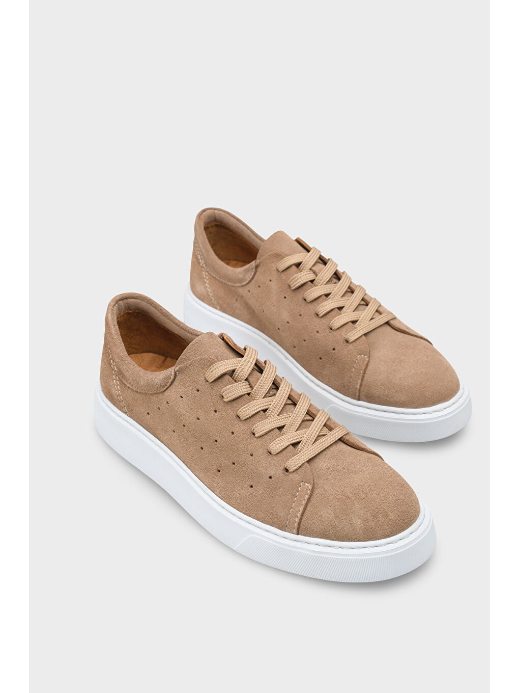 Bej Chaim Hakiki Deri Erkek Günlük Spor Ayakkabı Sneaker-1