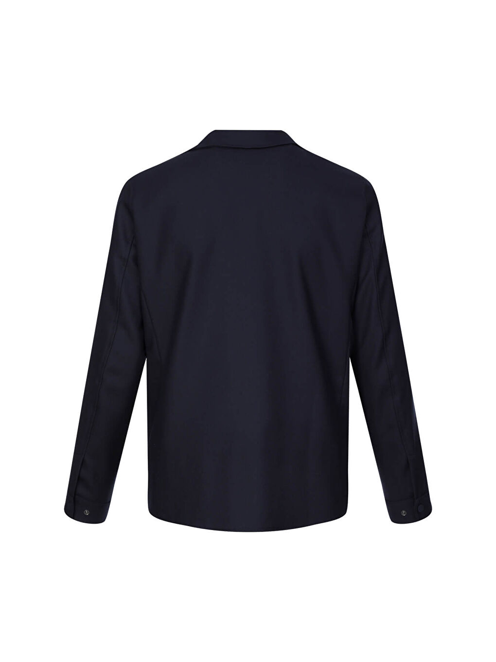 Lacivert Regular Fit Hakim Yaka Yünlü Kaşe Mont-2