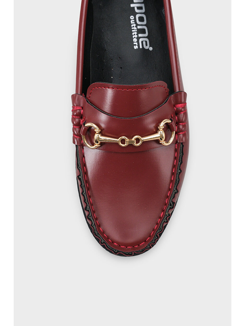 Bordo Karlie Metal Tokalı Kadın Loafer Ayakkabı-2