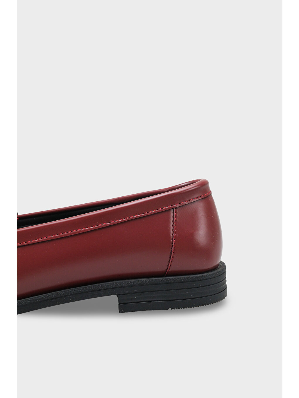 Bordo Karlie Metal Tokalı Kadın Loafer Ayakkabı-3