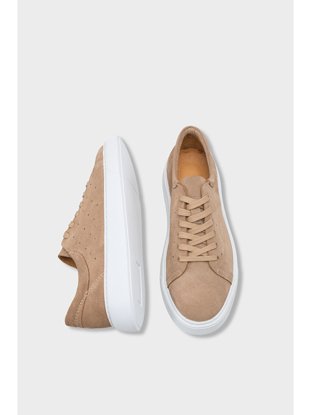 Bej Chaim Hakiki Deri Erkek Günlük Spor Ayakkabı Sneaker-4