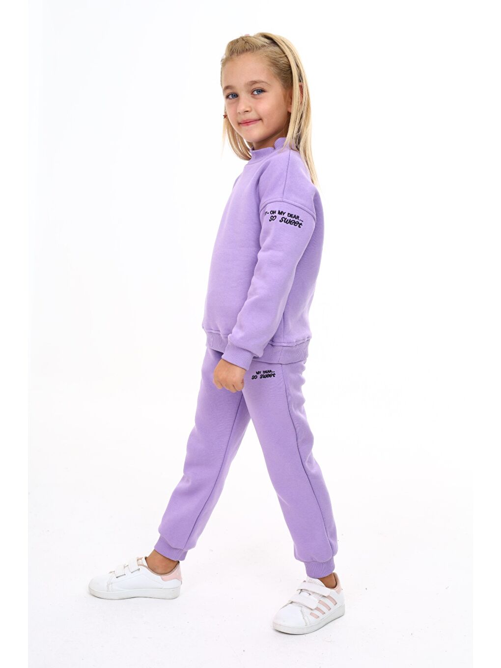 Lila Kız Çocuk Nakışlı Eşofman Takım-3