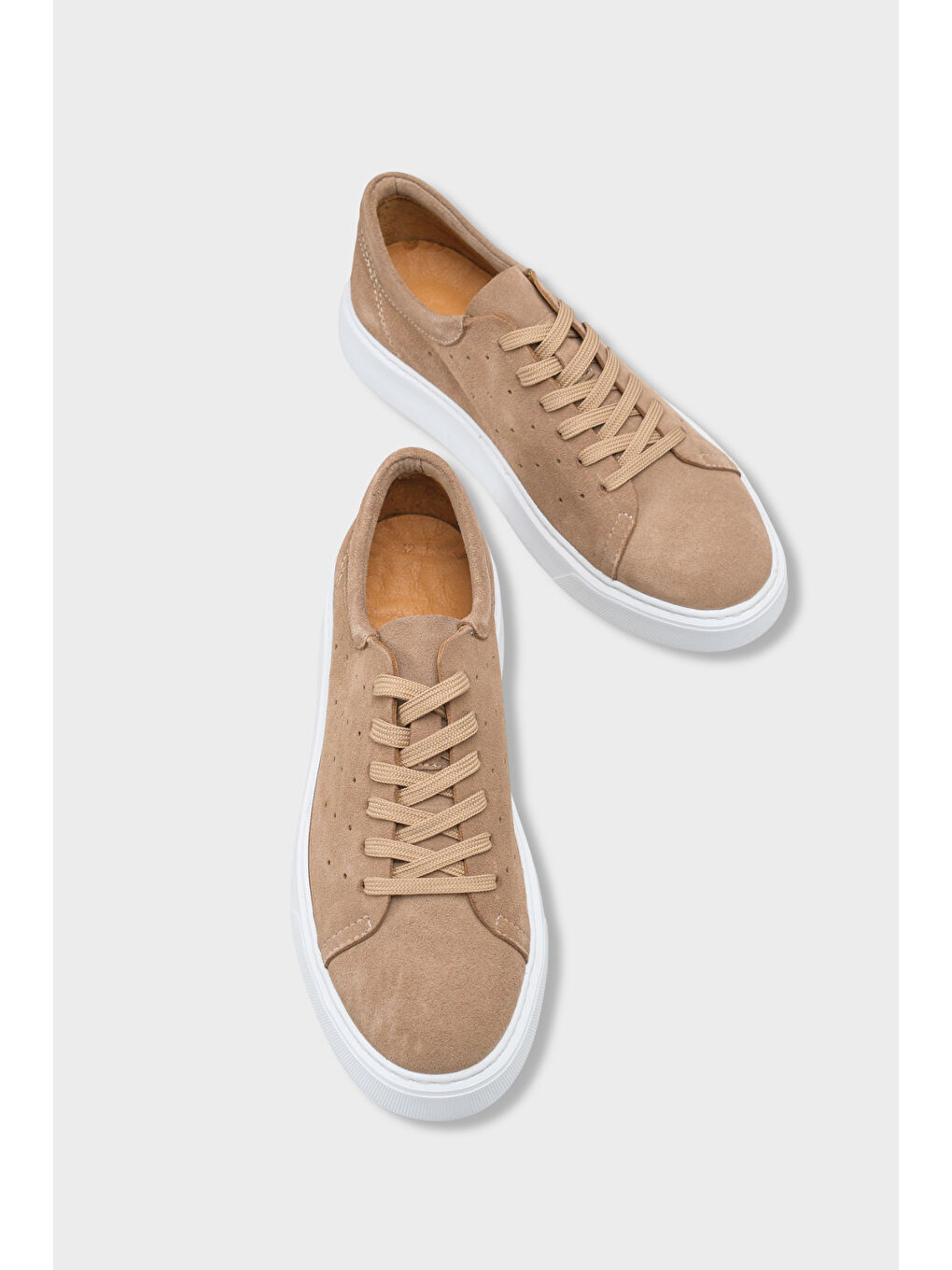 Bej Chaim Hakiki Deri Erkek Günlük Spor Ayakkabı Sneaker-5