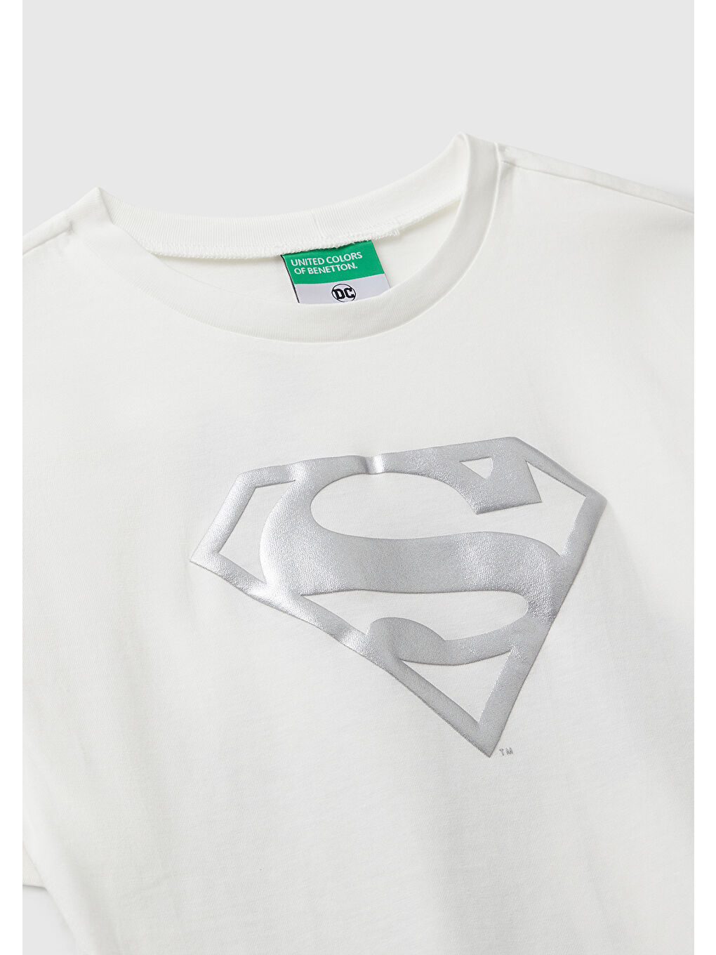 Erkek Çocuk Ekru Superman Baskılı Logo Etiketli T-shirt-2