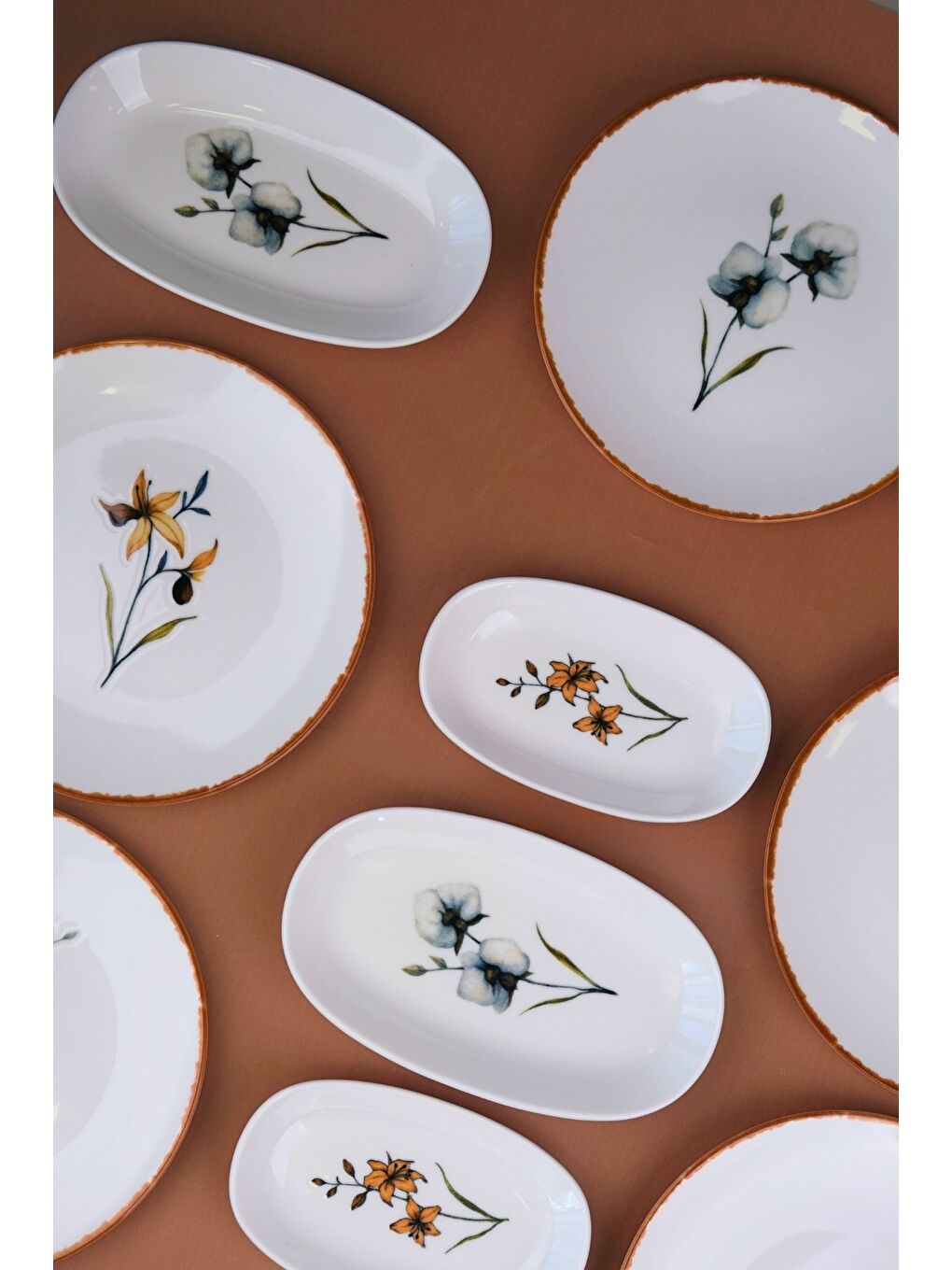 Beyaz Porselen Azelya Kahvaltı ve İkram Takımı 6 Kişilik 14 Parça-5