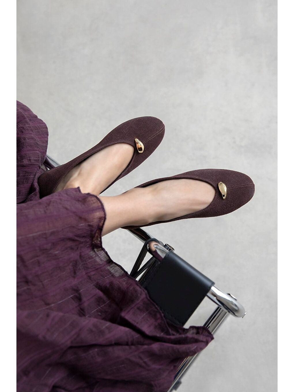 Kahverengi Brett Kadın Aksesuar Detay Süet Babet Kahve-1