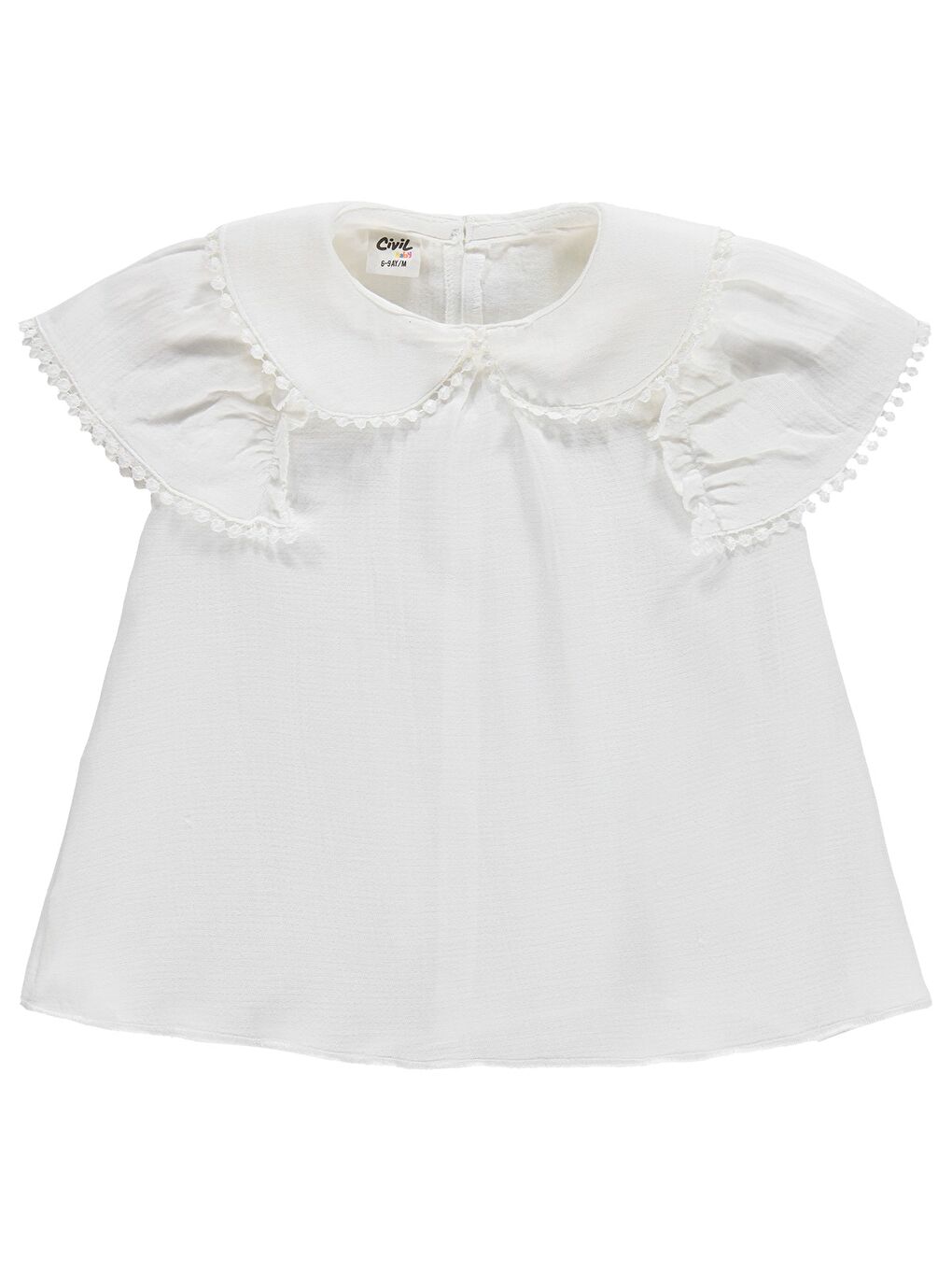 Baby Bebe Yaka 6-18 Ay Elbise - Beyaz