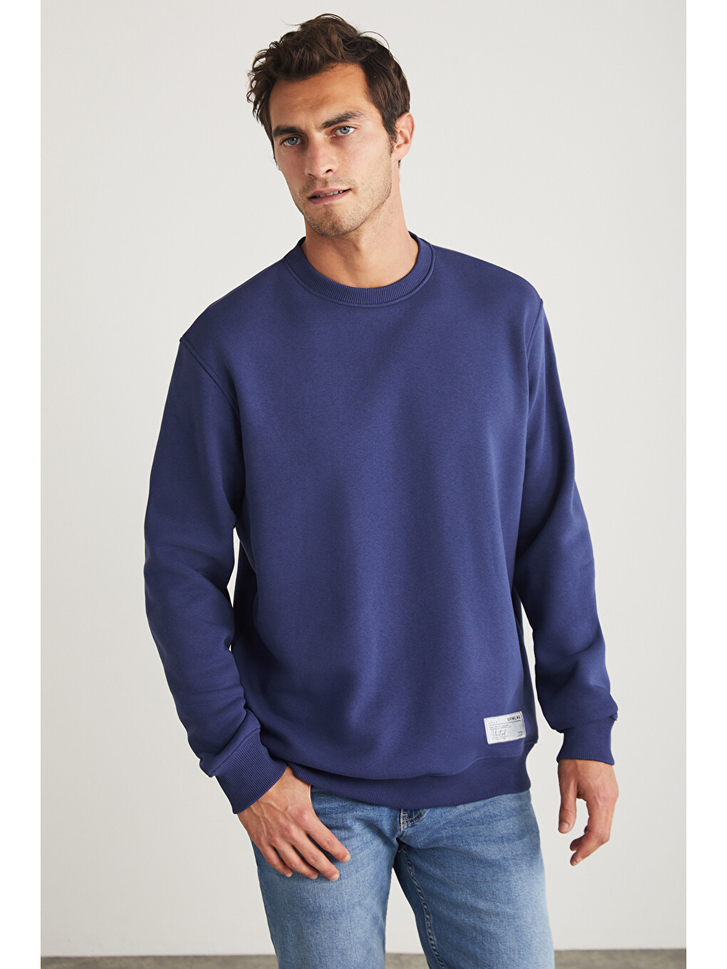 Travıs Erkek Organik Kumaşlı Yumuşacık Regular Fit Yuvarlak Yakalı Lacivert Sweatshirt-2