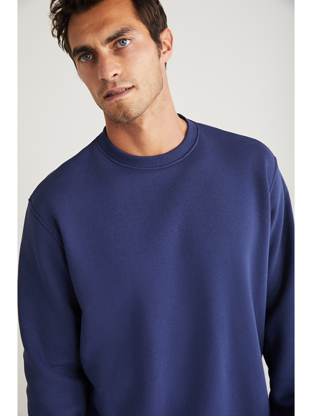 Travıs Erkek Organik Kumaşlı Yumuşacık Regular Fit Yuvarlak Yakalı Lacivert Sweatshirt-3