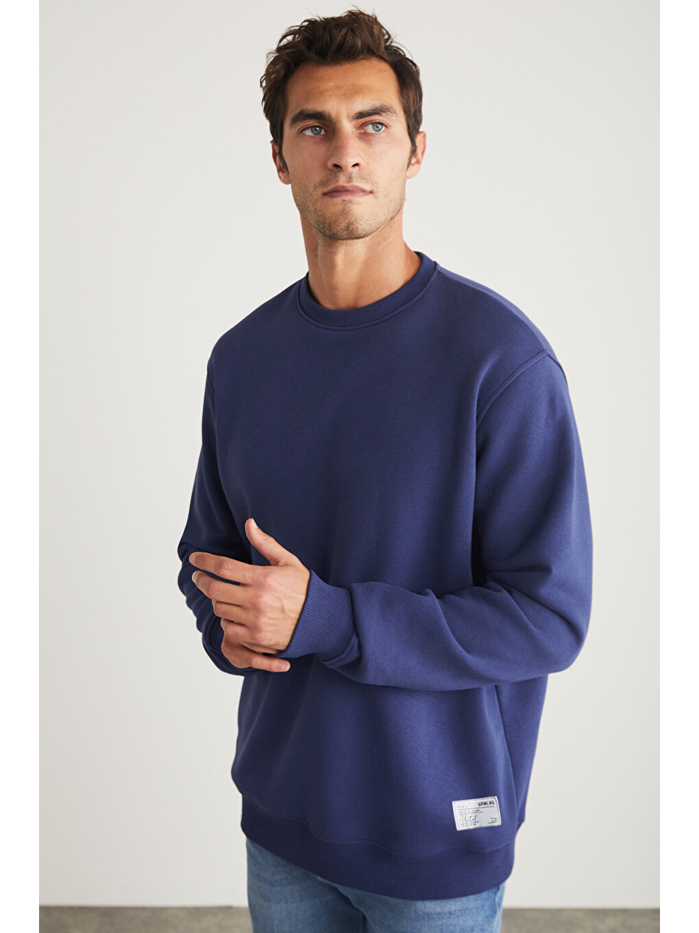 Travıs Erkek Organik Kumaşlı Yumuşacık Regular Fit Yuvarlak Yakalı Lacivert Sweatshirt-4