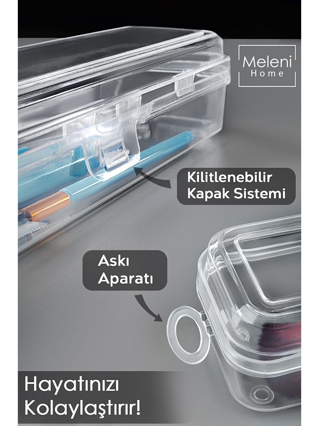 6'lı Taşınabilir Makyaj Organizeri Şeffaf Çok Amaçlı Kozmetik Makyaj Fırçası Düzenleyici Fırçalık-2