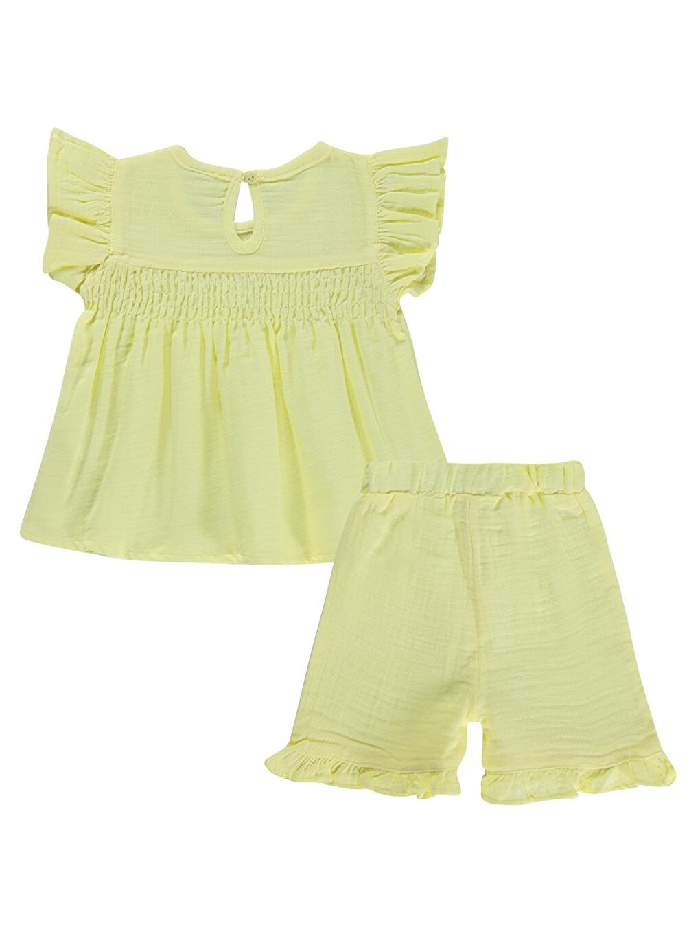 Baby Gipeli Püsküllü 6-18 Ay Takım - Sarı 6-9 Ay-1