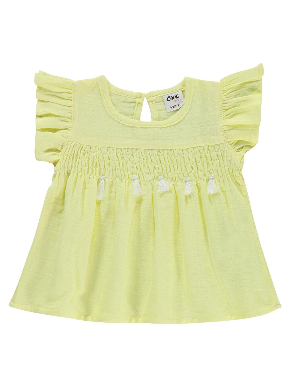 Baby Gipeli Püsküllü 6-18 Ay Takım - Sarı 6-9 Ay-2