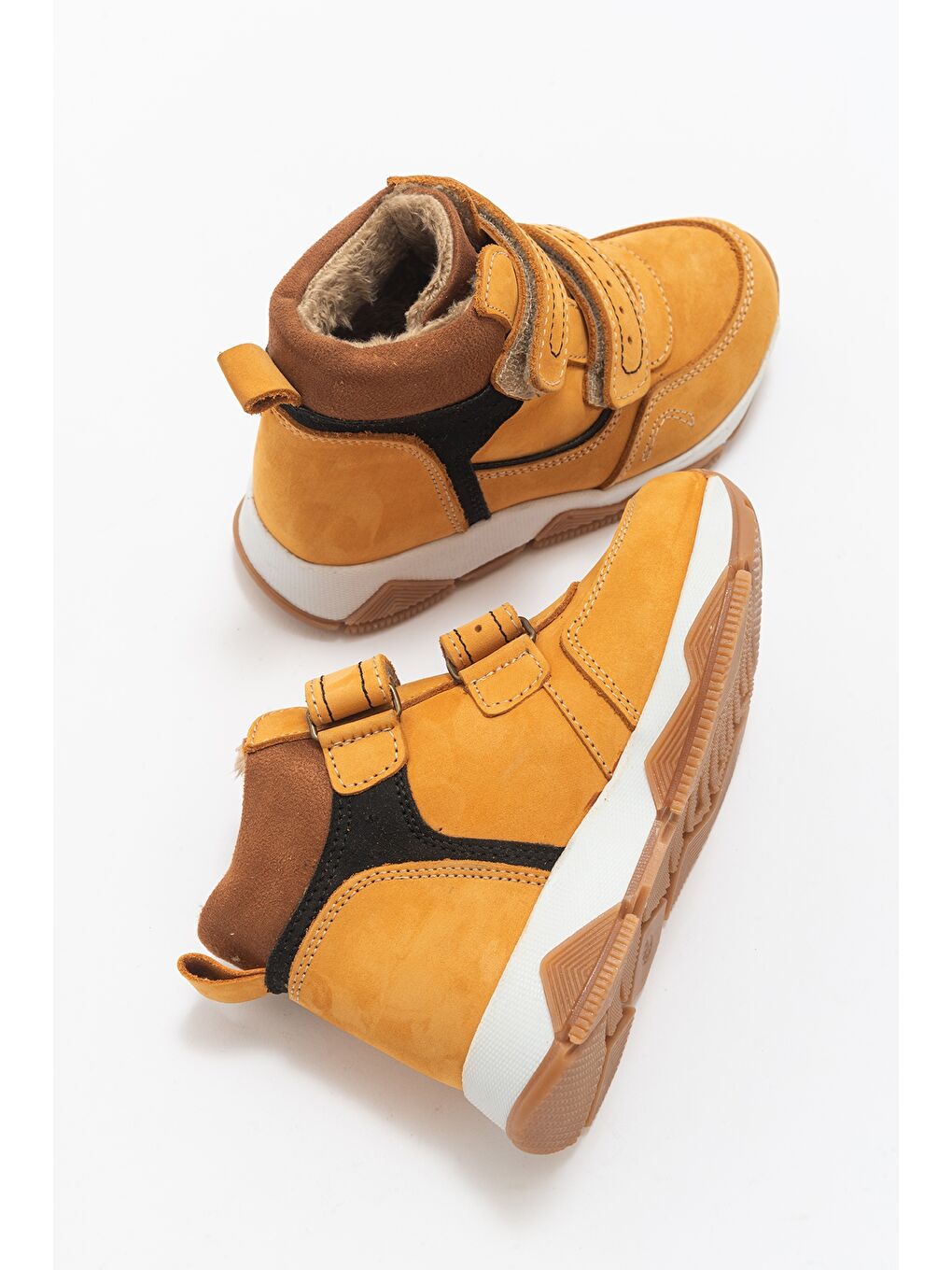 Mavi Erkek Çocuk Sarı Hakiki Deri Suya Dayanıklı Günlük Bot-3