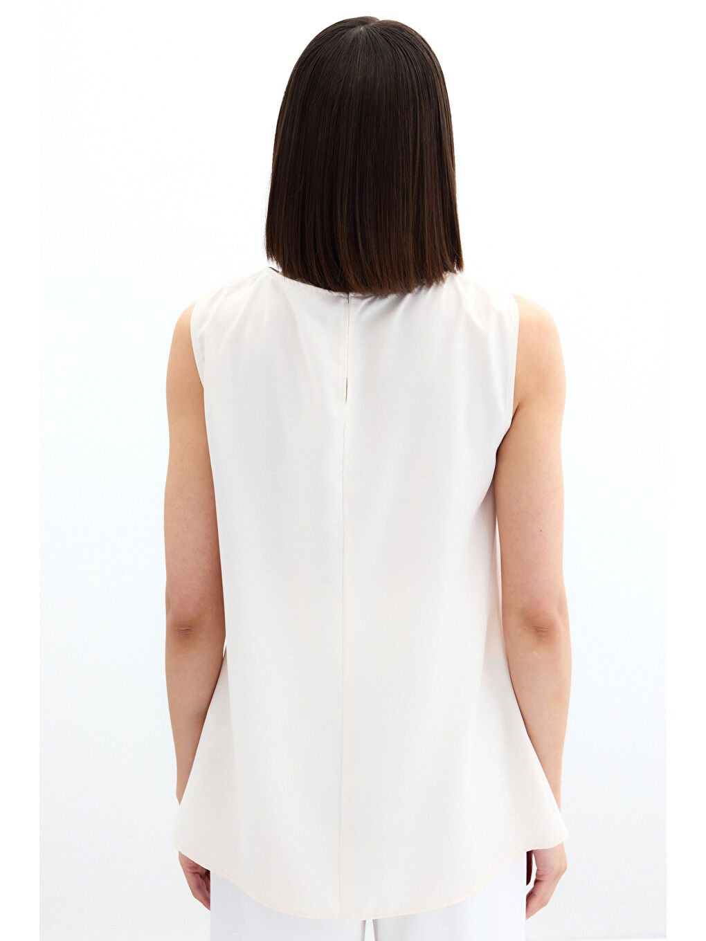 Tek Omuz Detaylı Bluz - Bej-5