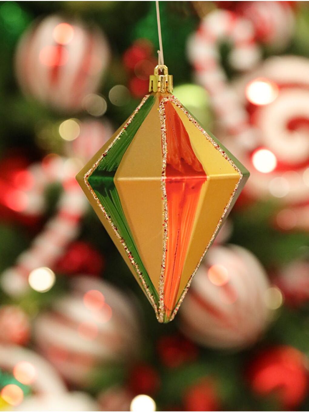 Karışık Yılbaşı Ağaç Süsü Kristal Sarkıt Simli Asılabilir Çam Ağacı Dekoru Renkli  10 cm 2'li-1