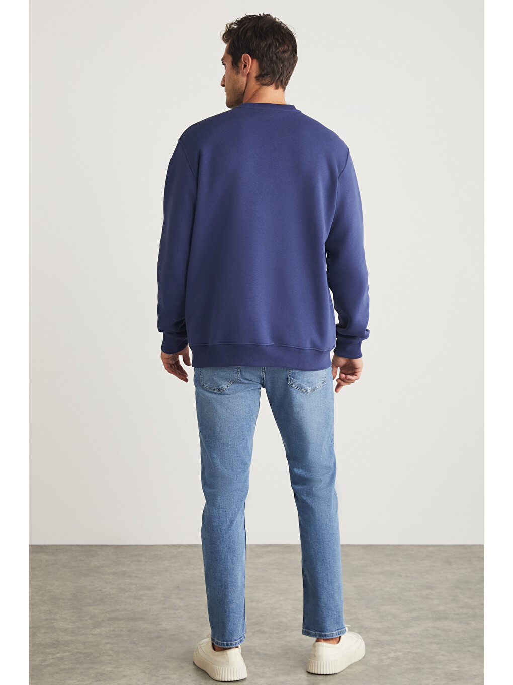 Travıs Erkek Organik Kumaşlı Yumuşacık Regular Fit Yuvarlak Yakalı Lacivert Sweatshirt-5