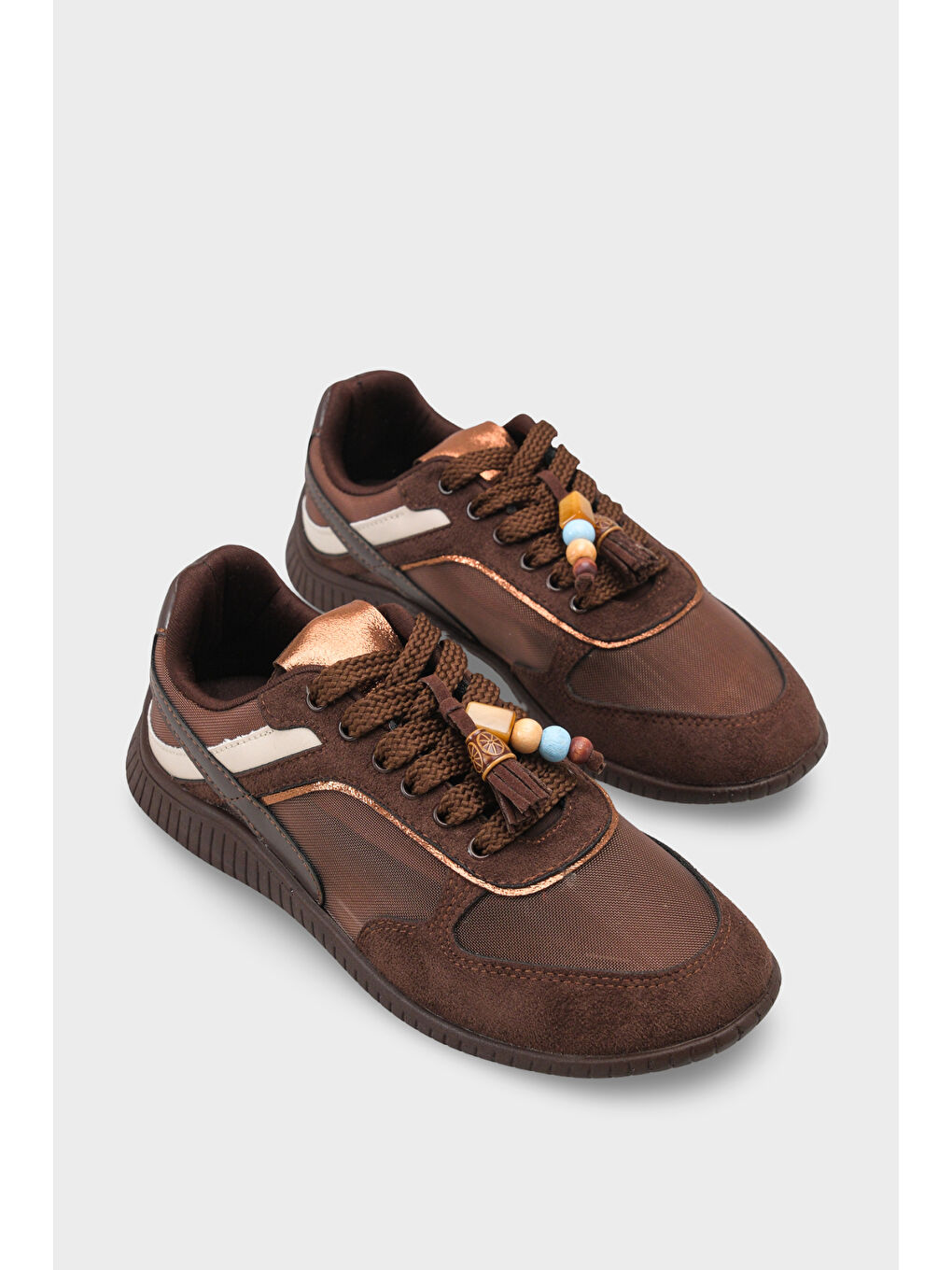 Kahverengi Kadın Sneaker Spor Ayakkabı-1