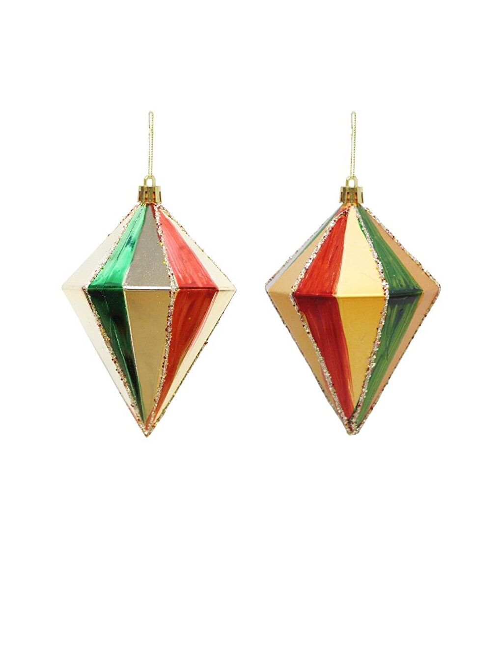 Karışık Yılbaşı Ağaç Süsü Kristal Sarkıt Simli Asılabilir Çam Ağacı Dekoru Renkli  10 cm 2'li-2