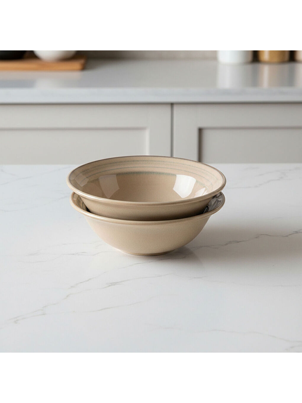 Ekru Valeron 6 Adet 15 Cm Çorba Kasesi Reaktif Agate   969-2